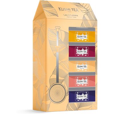 Kusmi Tea Dárková sada Herbal teas se sítkem, 5 miniatur se sypaným bylinným a ovocným čajem, 98 g 21334A1151 Kusmi Tea Dárková sada Herbal teas se sítkem, 5 miniatur se sypaným bylinným a ovocným čajem, 98 g 21334A1151