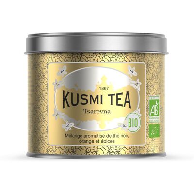 Kusmi Tea Sypaný černý vánoční čaj Tsarevna Bio, kovová dóza, 100 g 21358A1070 Kusmi Tea Sypaný černý vánoční čaj Tsarevna Bio, kovová dóza, 100 g 21358A1070