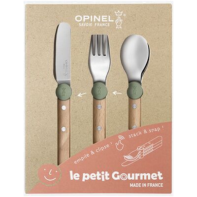 Opinel Le Petit Gourmet set dětských příborů, olivově zelená 003258 Opinel Le Petit Gourmet set dětských příborů, olivově zelená 003258