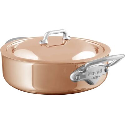 Mauviel Nízký měděný kastrol s poklicí, M’6S, Ø 24 cm 53025 Mauviel Nízký měděný kastrol s poklicí, M’6S, Ø 24 cm 53025