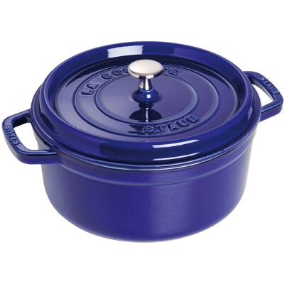 Staub Litinový hrnec s poklicí Cocotte, tmavě modrá, 20 cm / 2,2 l 1004284 Staub Litinový hrnec s poklicí Cocotte, tmavě modrá, 20 cm / 2,2 l 1004284