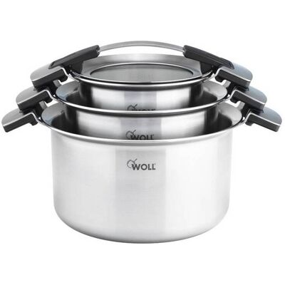 Woll Sada 3 nerezových hrnců s poklicemi Concept Pro (16, 20 a 24 cm) 101CO Woll Sada 3 nerezových hrnců s poklicemi Concept Pro (16, 20 a 24 cm) 101CO