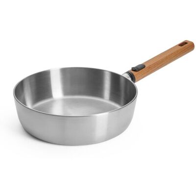 Woll Nerezová soté pánev Logic Steel s dřevěnou odnímatelnou rukojetí, Ø 24 cm 1724WLCS Woll Nerezová soté pánev Logic Steel s dřevěnou odnímatelnou rukojetí, Ø 24 cm 1724WLCS