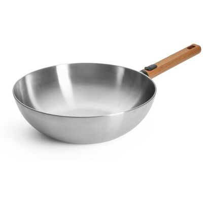 Woll Nerezová wok pánev Logic Steel s dřevěnou odnímatelnou rukojetí, Ø 30 cm 11030WLCS Woll Nerezová wok pánev Logic Steel s dřevěnou odnímatelnou rukojetí, Ø 30 cm 11030WLCS