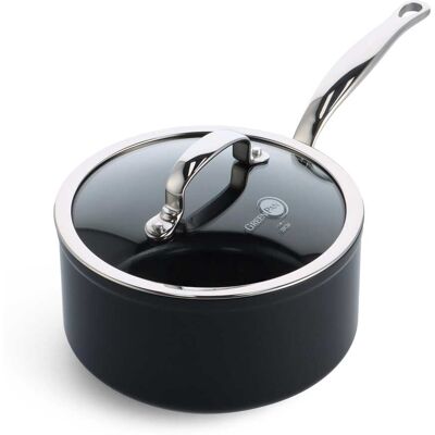 GreenPan Omáčník s nepřilnavým keramickým povrchem s poklicí Barcelona Pro, Ø 20 cm / 3,1 l, černá CC005332-001 GreenPan Omáčník s nepřilnavým keramickým povrchem s poklicí Barcelona Pro, Ø 20 cm / 3,1 l, černá CC005332-001