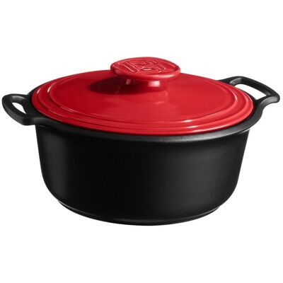 Emile Henry Odlehčený keramický kastrol na indukci s poklicí Sublime+, Ø 24 cm / 4,0 l, červená granátová 344740P Emile Henry Odlehčený keramický kastrol na indukci s poklicí Sublime+, Ø 24 cm / 4,0 l, červená granátová 344740P