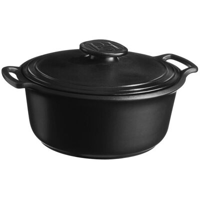 Emile Henry Odlehčený keramický kastrol na indukci s poklicí Sublime+, Ø 24 cm / 4,0 l, černá 7A4740P Emile Henry Odlehčený keramický kastrol na indukci s poklicí Sublime+, Ø 24 cm / 4,0 l, černá 7A4740P
