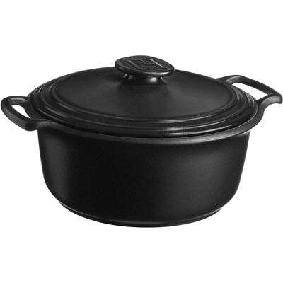 Emile Henry Odlehčený keramický kastrol na indukci s poklicí Sublime+, Ø 29 cm / 7 l, černá 7A4770P Emile Henry Odlehčený keramický kastrol na indukci s poklicí Sublime+, Ø 29 cm / 7 l, černá 7A4770P