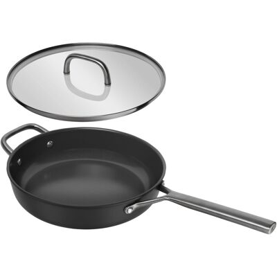 Zwilling Nepřilnavá soté pánev Milano s keramickým povrchem a skleněnou poklicí, Ø 28 cm / 4,0 l, černá 1035052 Zwilling Nepřilnavá soté pánev Milano s keramickým povrchem a skleněnou poklicí, Ø 28 cm / 4,0 l, černá 1035052
