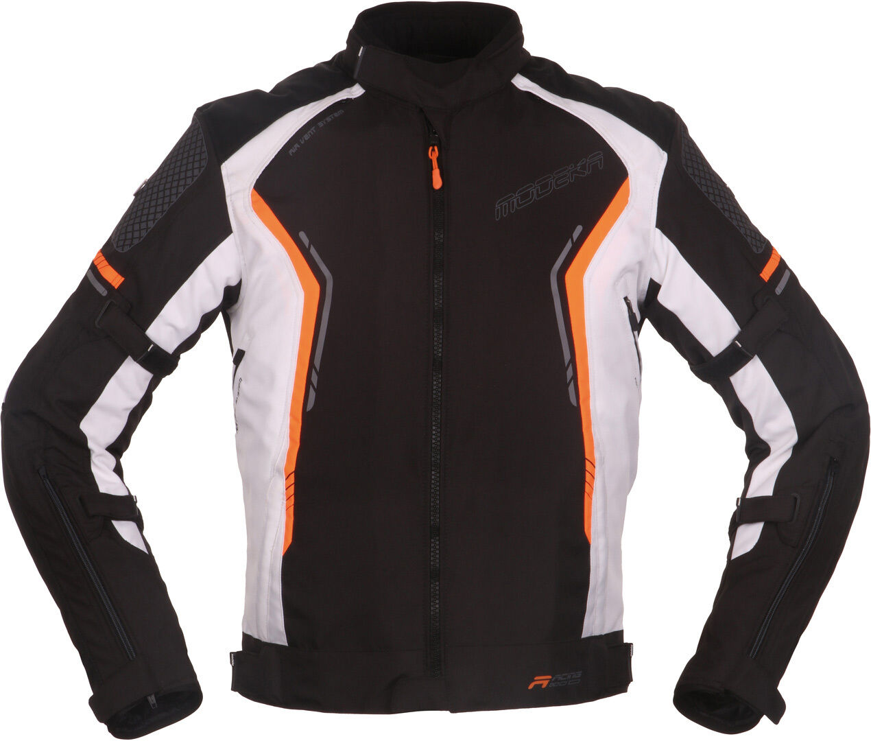 Modeka Khao Textilní bunda na motocyklu 2XL Černá Bílá Oranžová