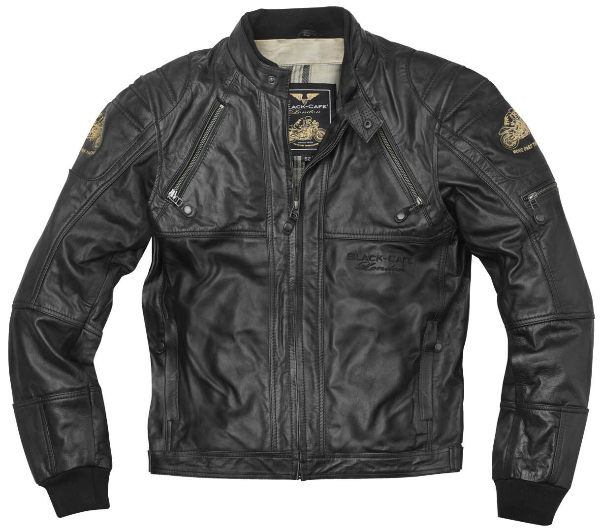 Black-Cafe London Dallas Motocyklová kožená bunda 54 Černá