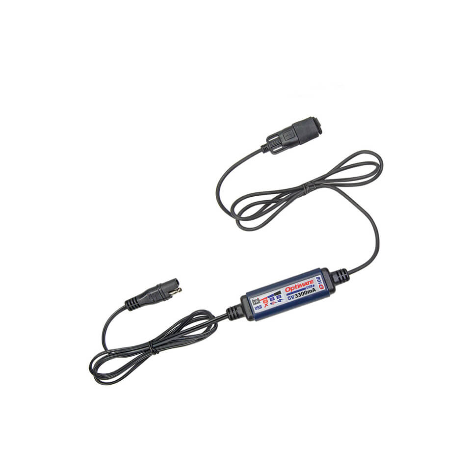 OPTIMATE Nabíjecí kabel OPTIMATE USB 3,3A se zásuvkou SAE/USB zásuvkou