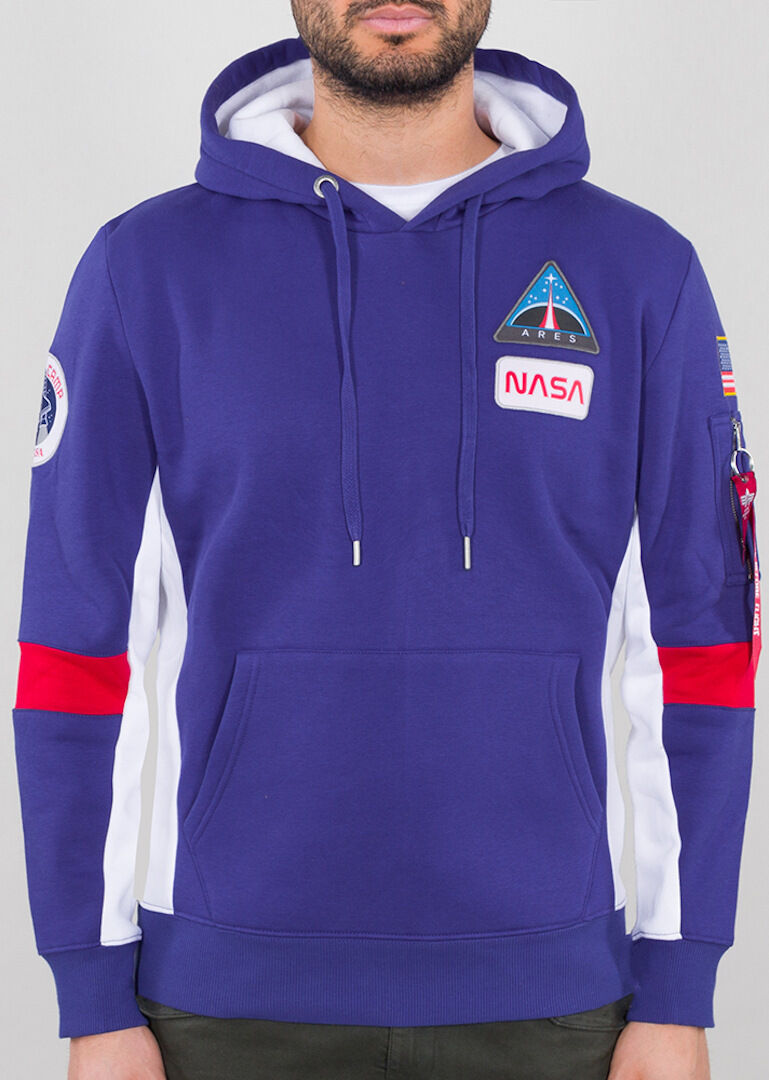 Alpha Industries Space Camp Hoodie M Modrá