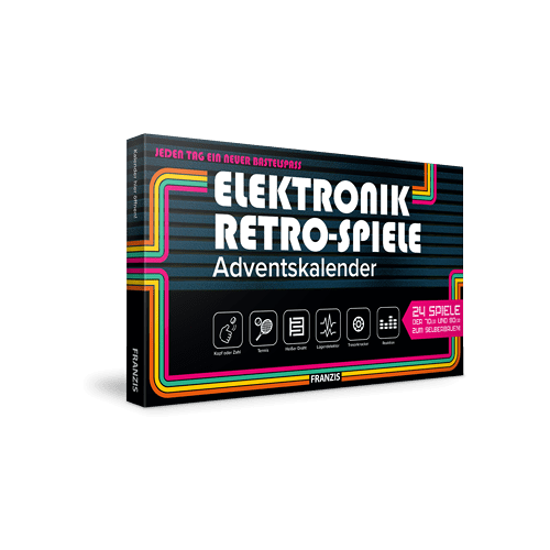 Schokolade Adventskalender 2025: Süße Vorfreude für jeden Tag 17 FRANZIS Elektronik-Retro-Spiele-Adventskalender