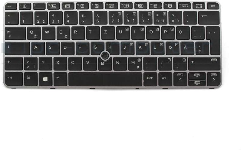 HP 813301-041 Tastatur DE (deutsch) schwarz/silber matt mit Backlight und Mouse-Stick Original