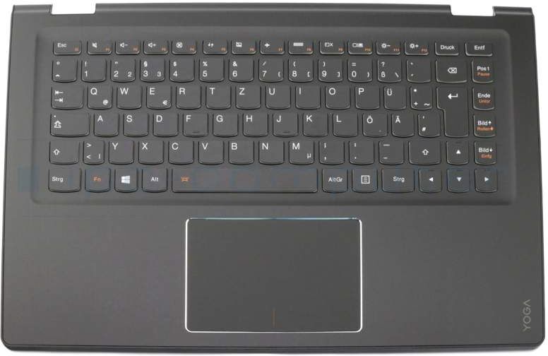 Lenovo MP-12W26D0J6864 Tastatur inkl. Topcase DE (deutsch) schwarz/schwarz mit Backlight Original