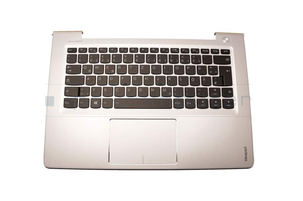 Lenovo 5CB0L45283 Tastatur inkl. Topcase DE (deutsch) schwarz/silber mit Backlight silberner Rand Original