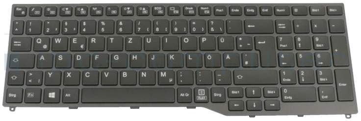 Fujitsu 34067912 Tastatur DE (deutsch) schwarz/grau ohne Backlight Original