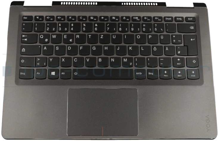 Lenovo SN20K82296 Tastatur inkl. Topcase DE (deutsch) schwarz/grau mit Backlight Original