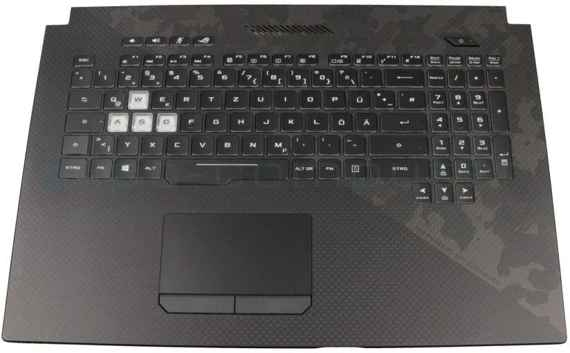 Asus 13N1-5BA0301 Tastatur inkl. Topcase DE (deutsch) schwarz/schwarz mit Backlight Original Asus 13N1-5BA0301 Tastatur inkl. Topcase DE (deutsch) schwarz/schwarz mit Backlight Original