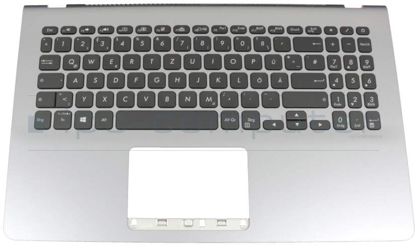 Lite-On SN6573BL Tastatur inkl. Topcase DE (deutsch) schwarz/silber mit Backlight Original