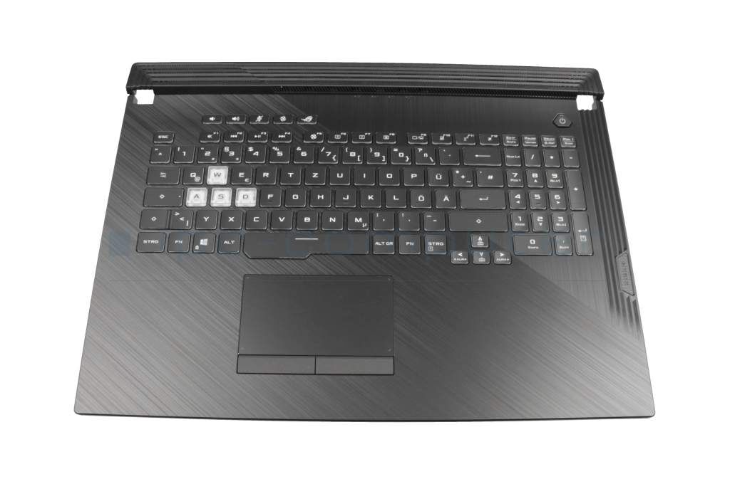 Sunrex V185062BE1 GR Tastatur inkl. Topcase DE (deutsch) schwarz/schwarz mit Backlight - ohne Keystone-Schacht - Original