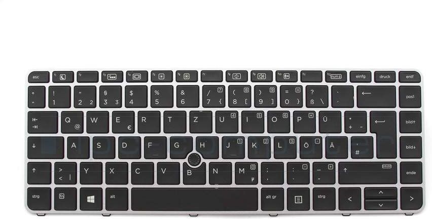 IEC 6037B0113304 Tastatur DE (deutsch) schwarz/silber matt mit Backlight und Mouse-Stick Original