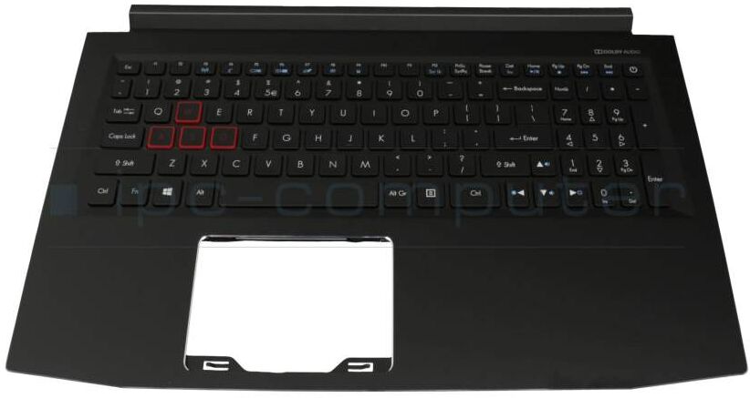 Acer 6BQ3FN2001 Tastatur inkl. Topcase US (englisch) schwarz/schwarz mit Backlight Original