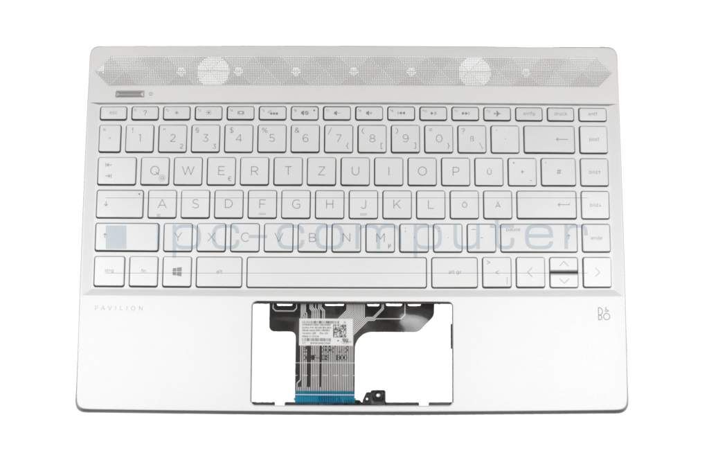 HP TFQ46G7DTP003 Tastatur inkl. Topcase DE (deutsch) silber/silber mit Backlight Original
