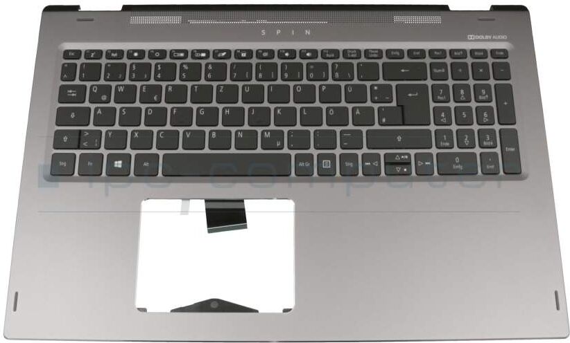 IPC T1551G Tastatur inkl. Topcase DE (deutsch) schwarz/silber mit Backlight Original IPC T1551G Tastatur inkl. Topcase DE (deutsch) schwarz/silber mit Backlight Original