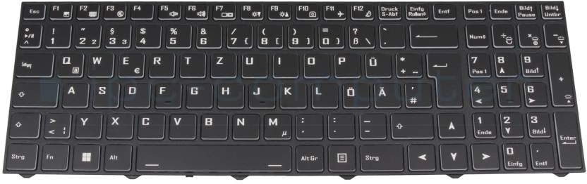 Clevo 6-80-N15Z0-07A-1 Tastatur DE (deutsch) schwarz/weiß/schwarz matt mit Backlight Original