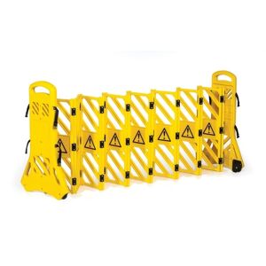 B2B Partner Faltbare Barriere aus Kunststoff, gelb, Länge 400 - 3900 mm