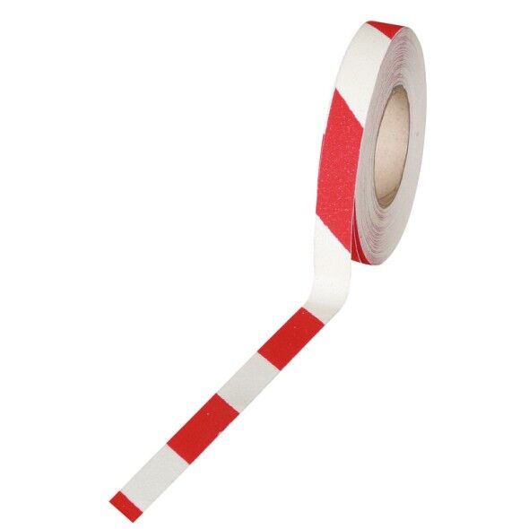 HESKINS Antirutschband - feinkorn, 25 mm x 18,3 m, weiß-rot