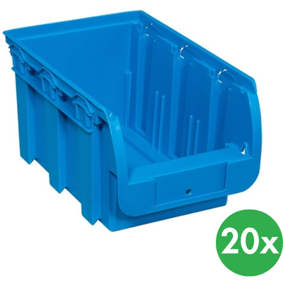 Allit Sichtlagerkästen COMPACT, 154 x 235 x 125 mm, 20 Stk., blau Allit Sichtlagerkästen COMPACT, 154 x 235 x 125 mm, 20 Stk., blau