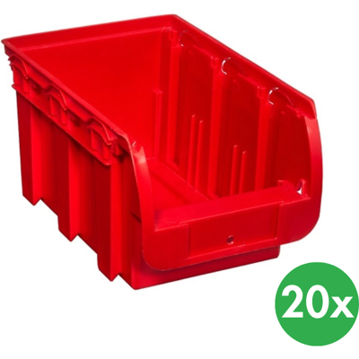 Allit Sichtlagerkästen COMPACT, 154 x 235 x 125 mm, 20 Stk., rot Allit Sichtlagerkästen COMPACT, 154 x 235 x 125 mm, 20 Stk., rot