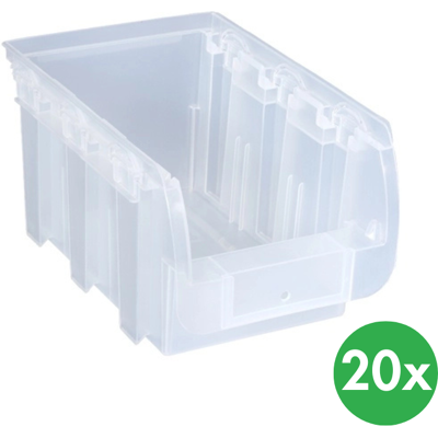 Allit Sichtlagerkästen COMPACT, 154 x 235 x 125 mm, 20 Stk., transparent Allit Sichtlagerkästen COMPACT, 154 x 235 x 125 mm, 20 Stk., transparent