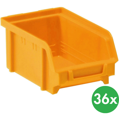 ArtPlast Sichtlagerkästen BASIC, 103 x 166 x 73 mm, 36 Stk., gelb-orange