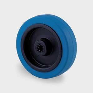 Tente Einzelrad, Kunststoff, blauer Gummi 125 mm