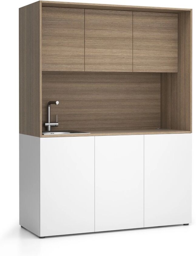 PLAN Büroküche nika mit waschbecken und wasserhahn 1481 x 600 x 2000 mm,