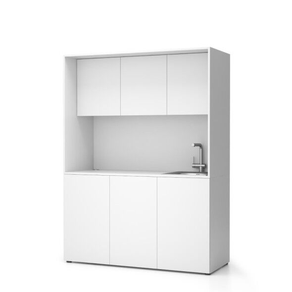 PLAN Büroküche nika mit waschbecken und wasserhahn 1481 x 600 x 2000 mm,