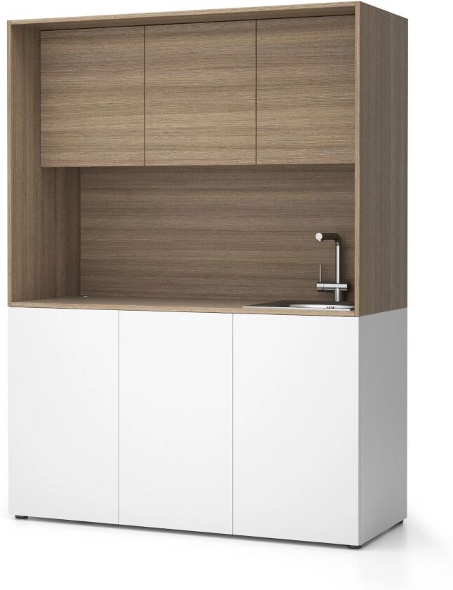 PLAN Büroküche nika mit waschbecken und wasserhahn 1481 x 600 x 2000 mm,