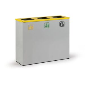 B2B Partner Mülleimer für mülltrennung, 3x Sackständer 120 l, grau/gelb