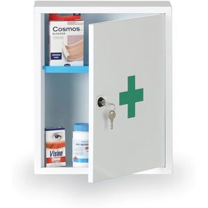 B2B Partner Medizinschrank an der wand aus Metall, 37 x 30 x 14 cm, mit Füllung nach DIN 13157