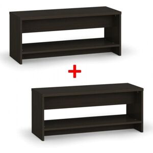 B2B Partner Umkleidebank mit schuhablage 1+1 GRATIS, 1500 mm breit, Wenge