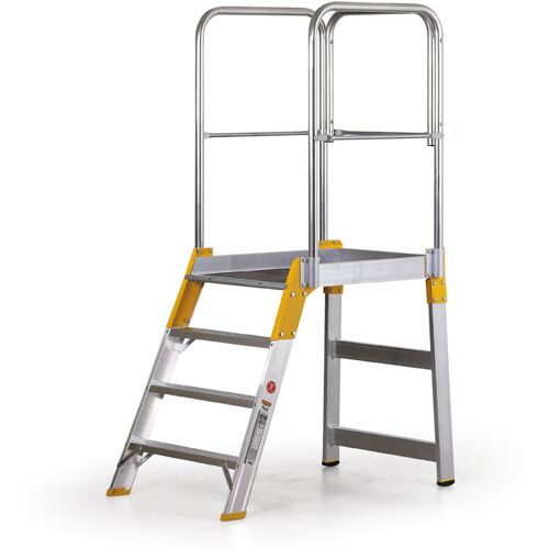 Aluminium Podestleiter einseitig, ALVE FORTE, 4 Sprosen, Höhe 0,83 m