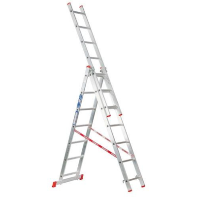 B2B Partner Dreiteilige Mehrzweck-Aluleiter HOBBY, 3x7 Sprossen, 4,24 m B2B Partner Dreiteilige Mehrzweck-Aluleiter HOBBY, 3x7 Sprossen, 4,24 m
