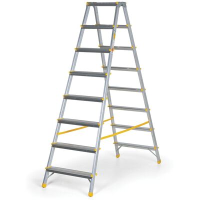 B2B Partner Podestleiter beidseitig aus Aluminium ALVE EUROSTYL, 2x8 Stufen, Höhe 1,67 m B2B Partner Podestleiter beidseitig aus Aluminium ALVE EUROSTYL, 2x8 Stufen, Höhe 1,67 m