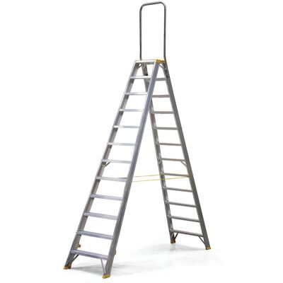 B2B Partner Podestleiter beidseitig aus Aluminium ALVE FORTE mit Handgriff, 2x12 Stufen, Höhe 2,55 m B2B Partner Podestleiter beidseitig aus Aluminium ALVE FORTE mit Handgriff, 2x12 Stufen, Höhe 2,55 m