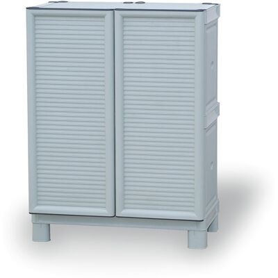 ArtPlast Kunststoffregalschrank, niedrig, 700 x 390 x 920 mm, vollgrau ArtPlast Kunststoffregalschrank, niedrig, 700 x 390 x 920 mm, vollgrau