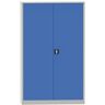 Kovona Mehrzweck-Metallschrank, 4 Regalböden, 1950 x 1200 x 400 mm, blaue Tür